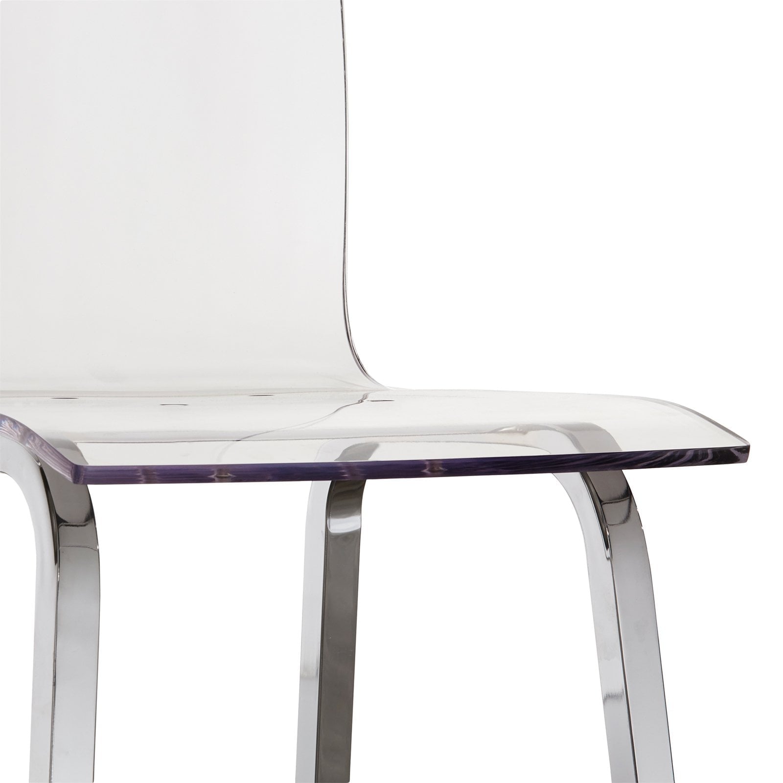 Chelsea Lane Acrylic and Chrome Swivel Stool, Set of Two, Counter Height