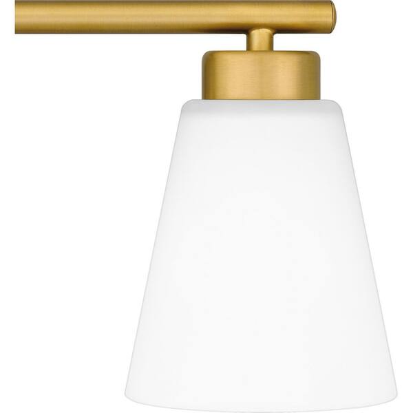 Eastburn 22 in. 3-Light Gold Vanity Light with Frosted Glass Shades
