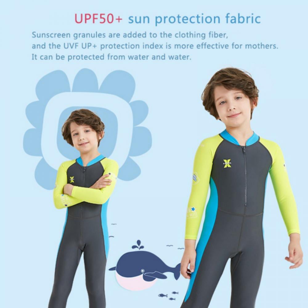 Kids Girls Boys UV Protection Swimsuits 2.5mm Neoprene Keep Warm Wetsuit Long Sleeves Diving Suits