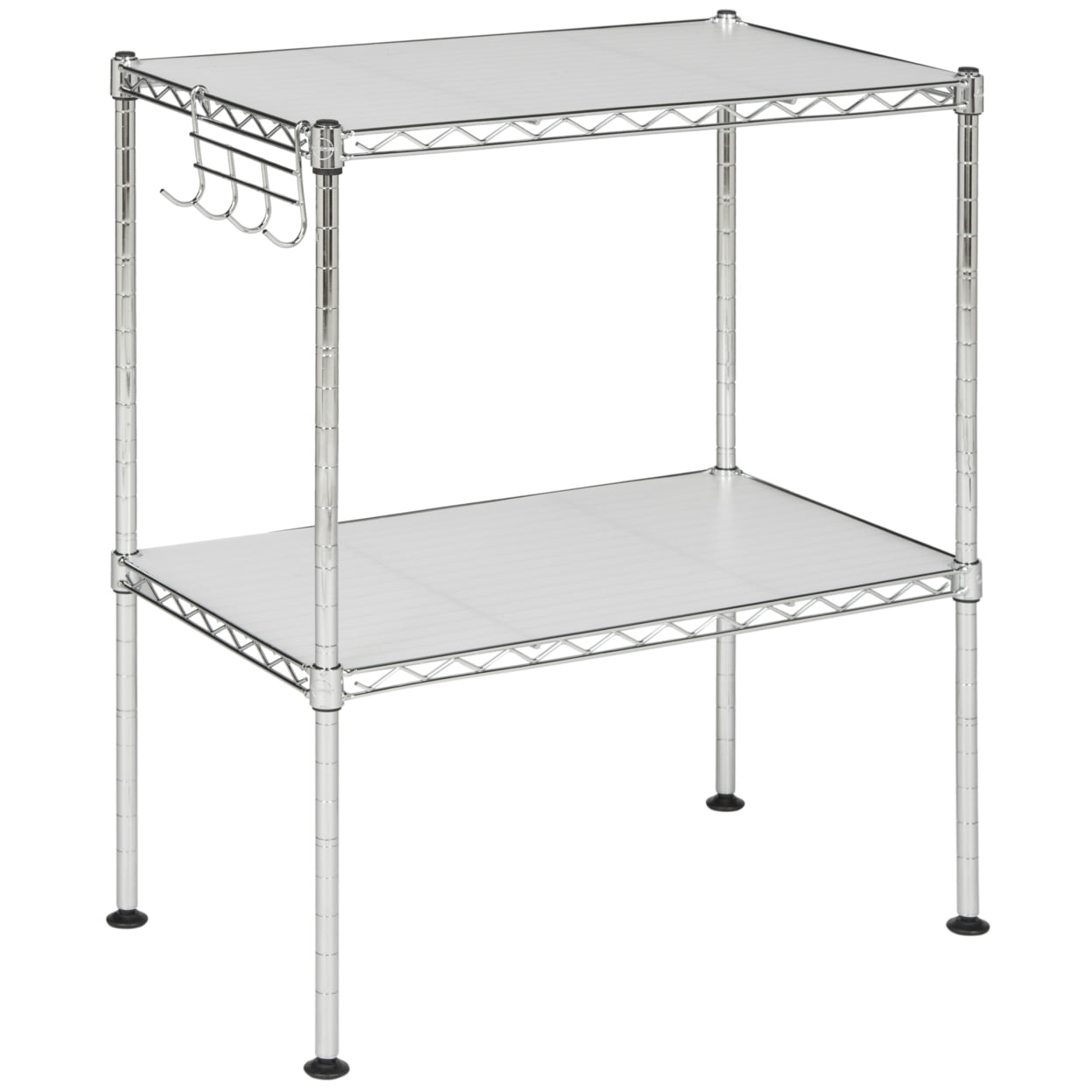 SAFAVIEH Lucien 2-Tier Chrome Wire Microwave Rack Chrome