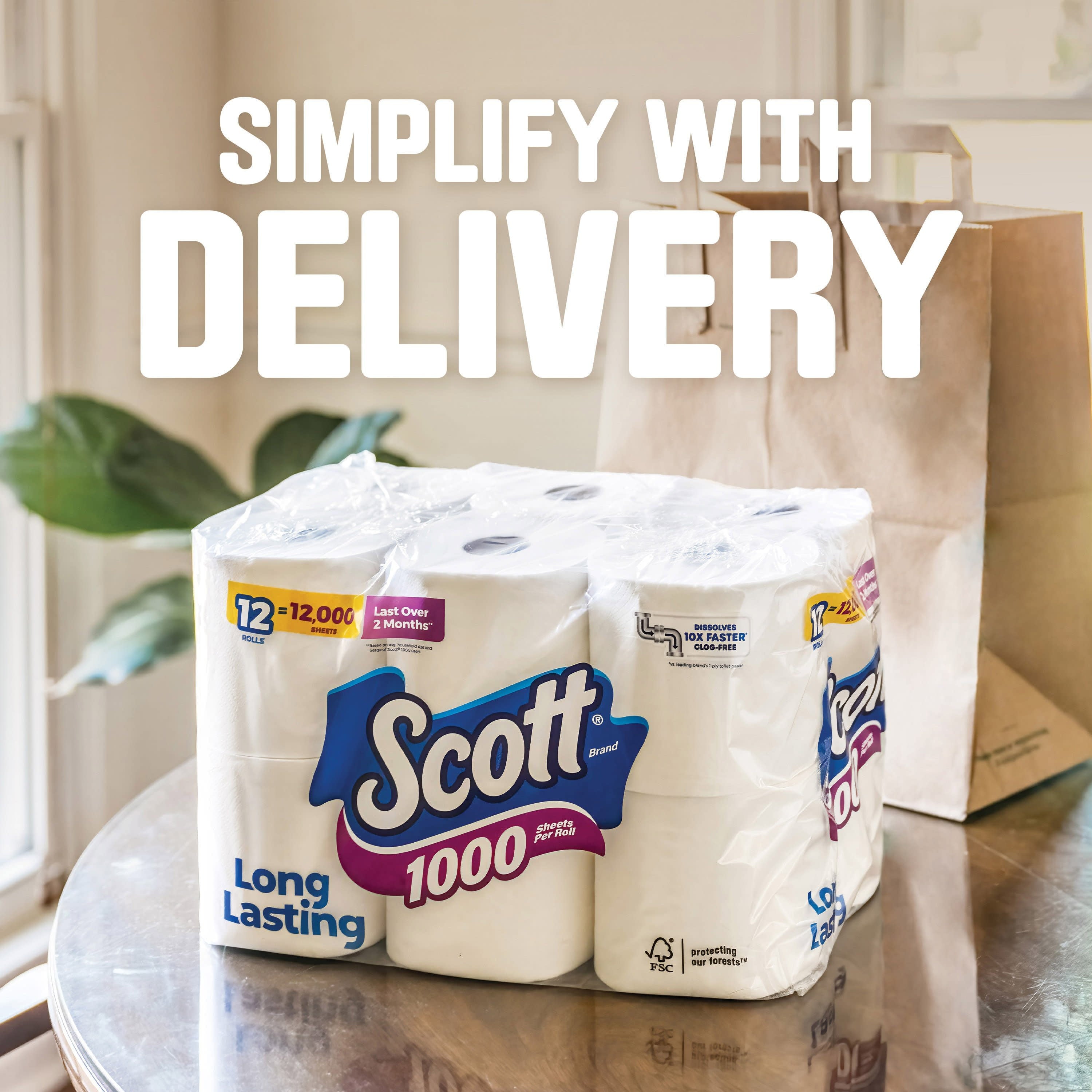 Scott 1000 Toilet Paper, 20 Rolls, 1000 Sheets Per Roll (20000 Sheets Total)