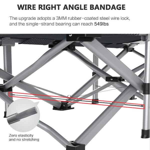 Double Striped Folding Bed Portable Folding Cot Camping Cot for Indoor Outdoor