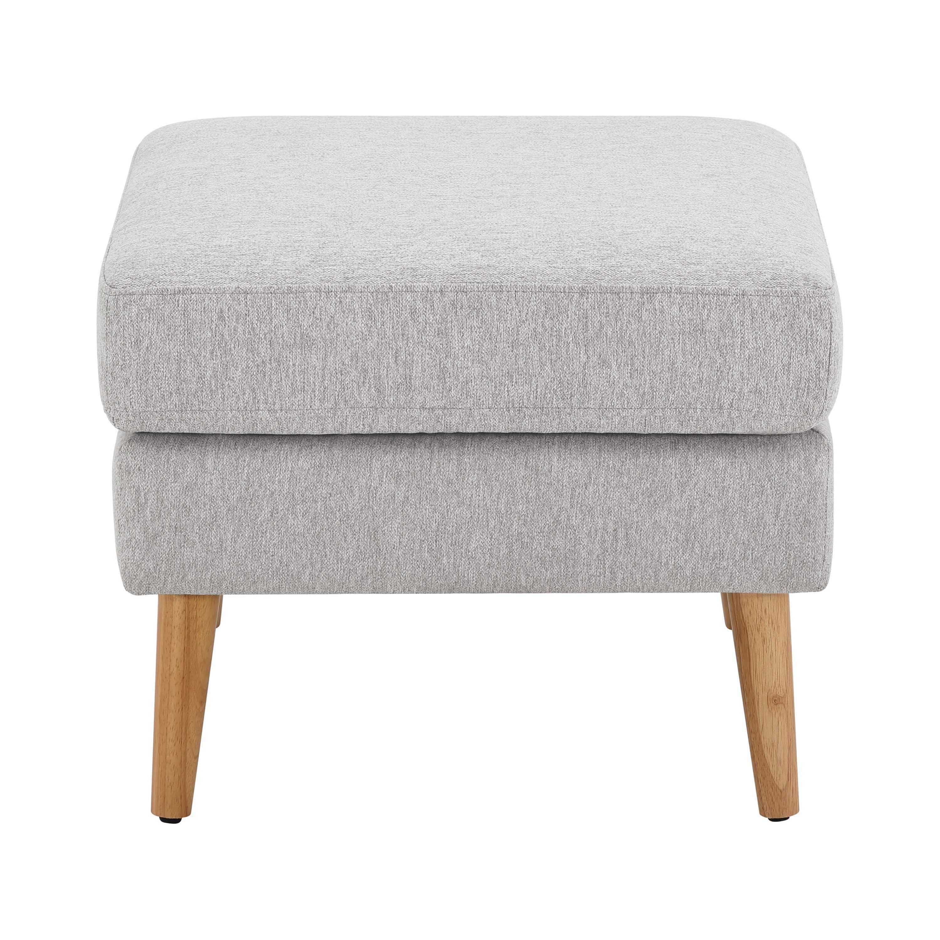 Serta Brighton Mid-Century Modern Style 2 Seater Loveseat with Ottoman, Light Grey Fabric