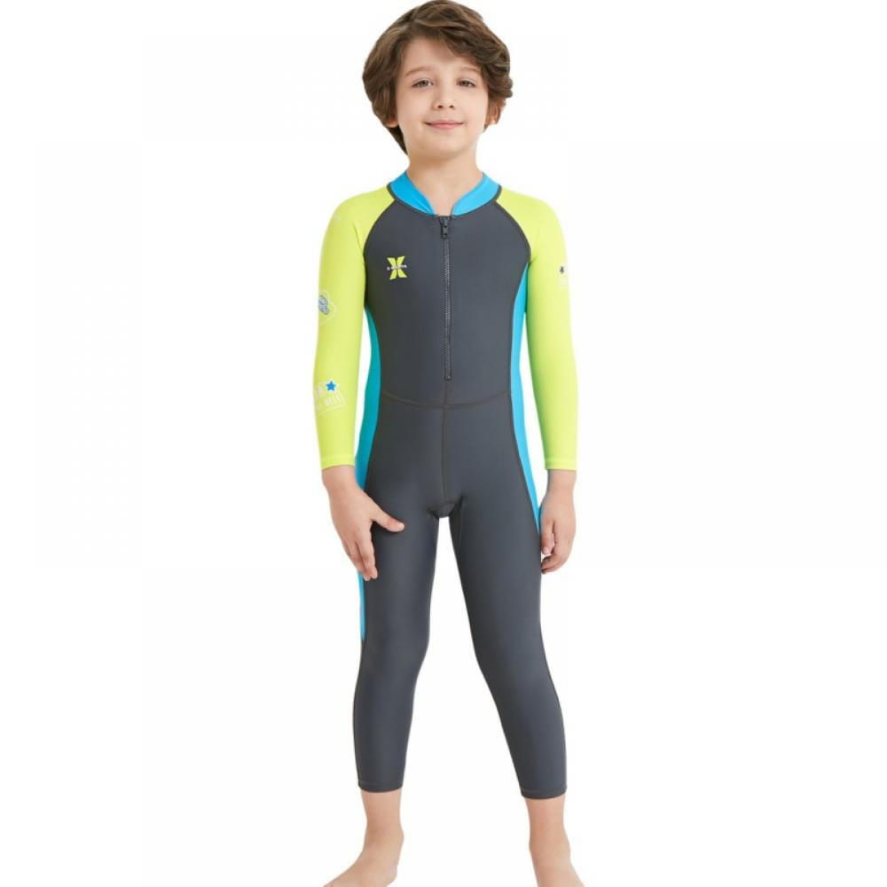 Kids Girls Boys UV Protection Swimsuits 2.5mm Neoprene Keep Warm Wetsuit Long Sleeves Diving Suits