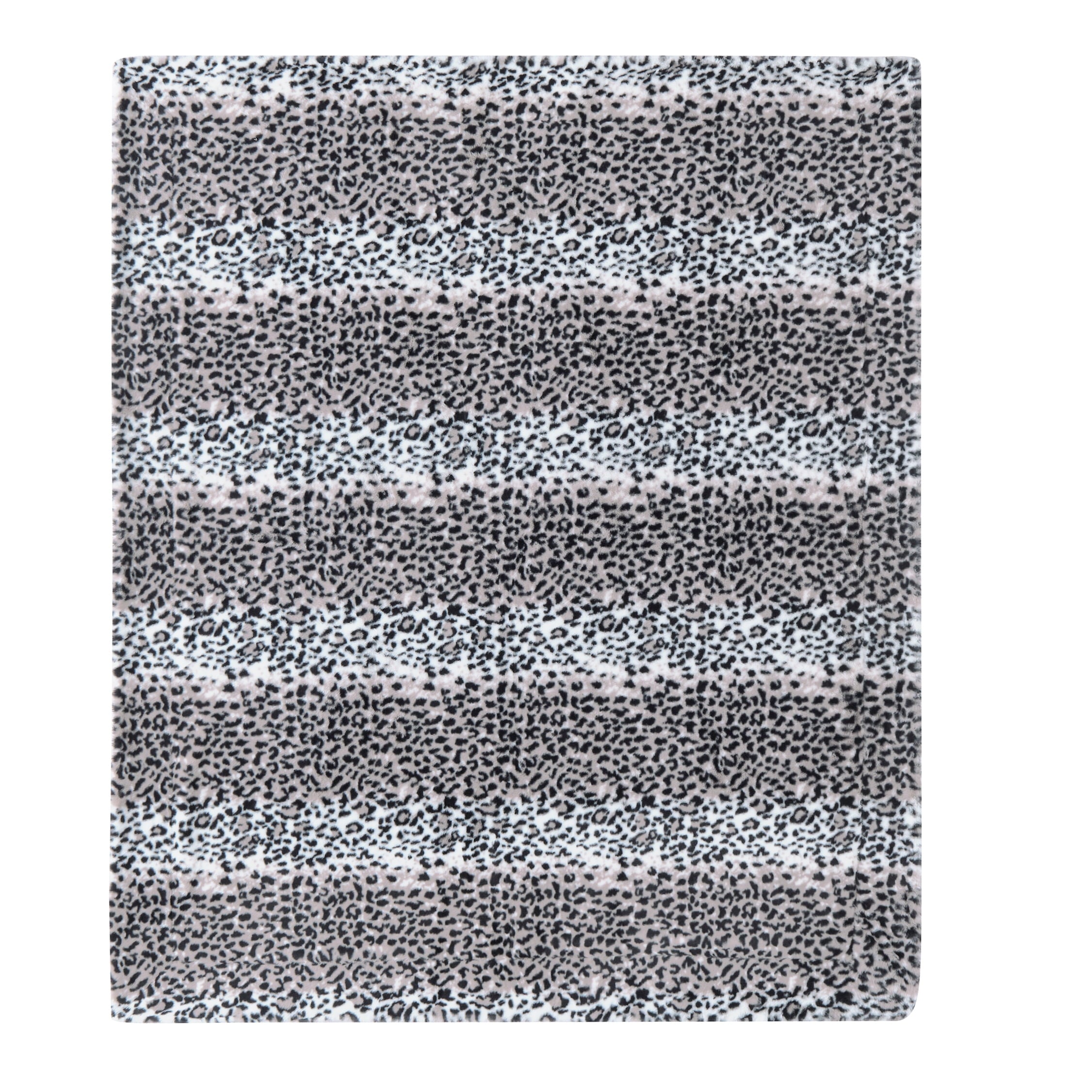 Better Homes & Gardens Gray Leopard Faux Fur and Sherpa Throw Blanket, Standard Throw