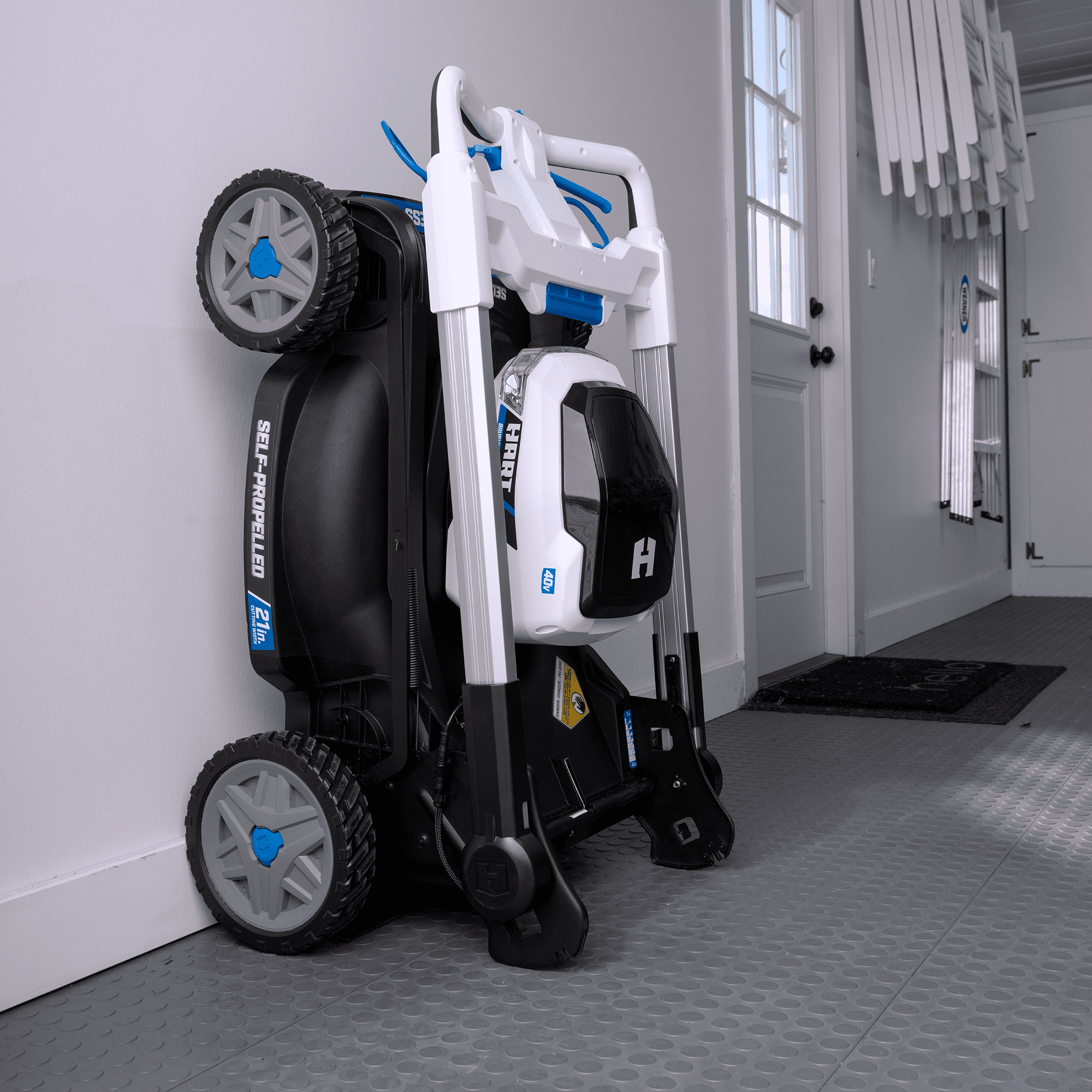 HART 40-Volt 21-inch Supercharge 3-in-1 Self-Propelled Mower Kit, (2) 6.0Ah Lithium-Ion Batteries