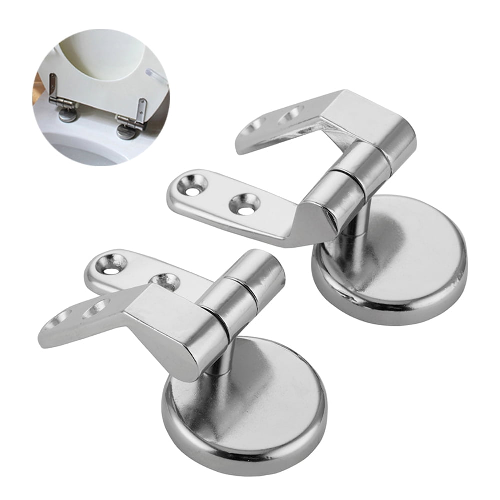 Harupink Replacement Chrome Toilet Seat Hinges Set Pair With Fittings Universal Mountings