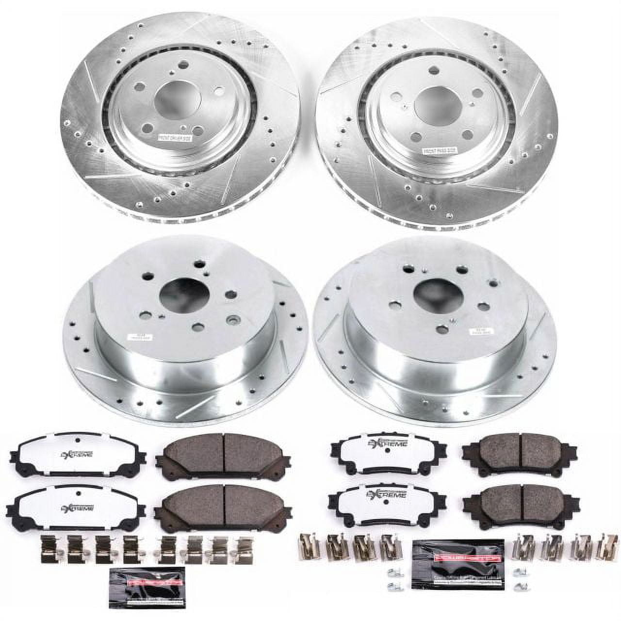 Power Stop Front and Rear Z36 Truck & Tow Brake Pad and Rotor Kit K5828-36 Fits 2019 Toyota Highlander