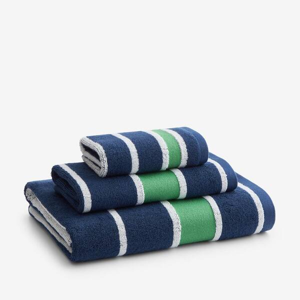 Company Kids Rugby Stripe Navy Multi Cotton Square Wash Cloth Set (Set of 2)