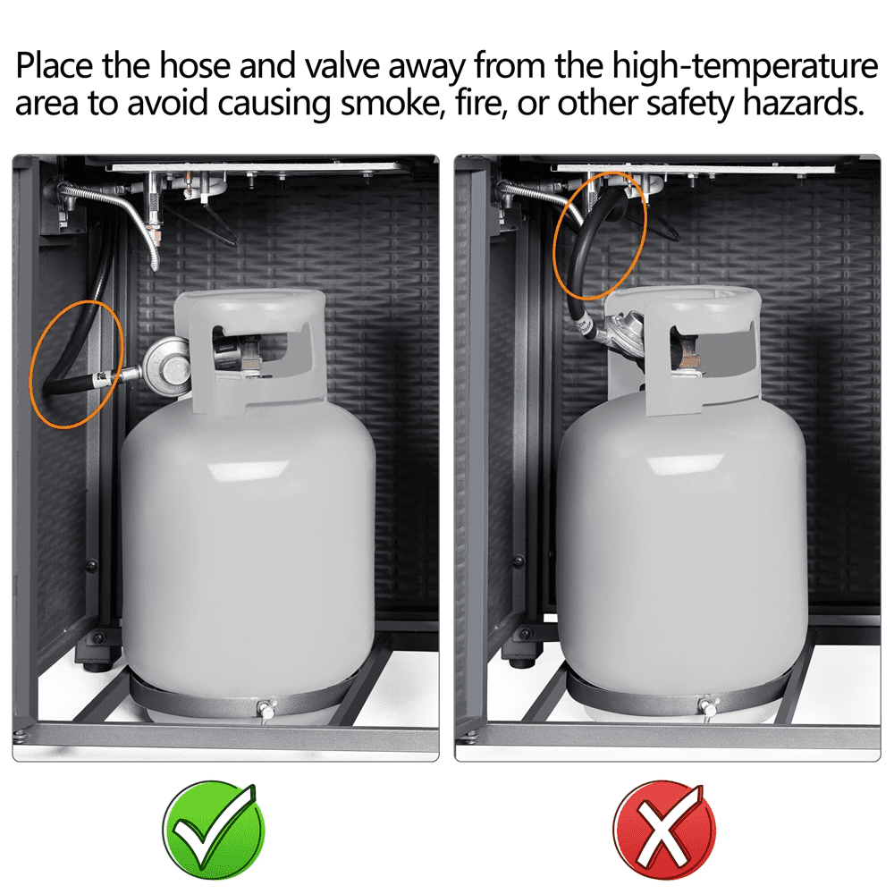 Topeakmart 43'' Propane Fire Pit Table with Tempered Glass Tabletop 50,000 BTU, Black