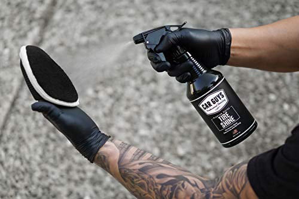 CAR GUYS Tire Shine Spray , The Perfect Shine , Durable and User Friendly Tire Dressing , Long Lasting UV Protection , 18 Oz Kit with Applicator Pad 18 Ounces w/ Applicator