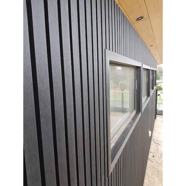 8.5 in. x 94.5 in. x 1 in. Composite Cladding Siding Outdoor Wall Panel Board in Grey Color (Set of 3-Piece)