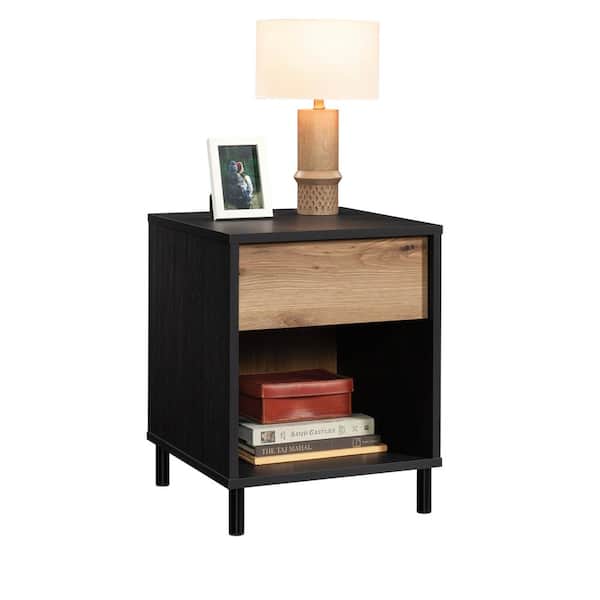 Acadia Way 1-Drawer Raven Oak Nightstand 24 in. x 19 in. 19 in.