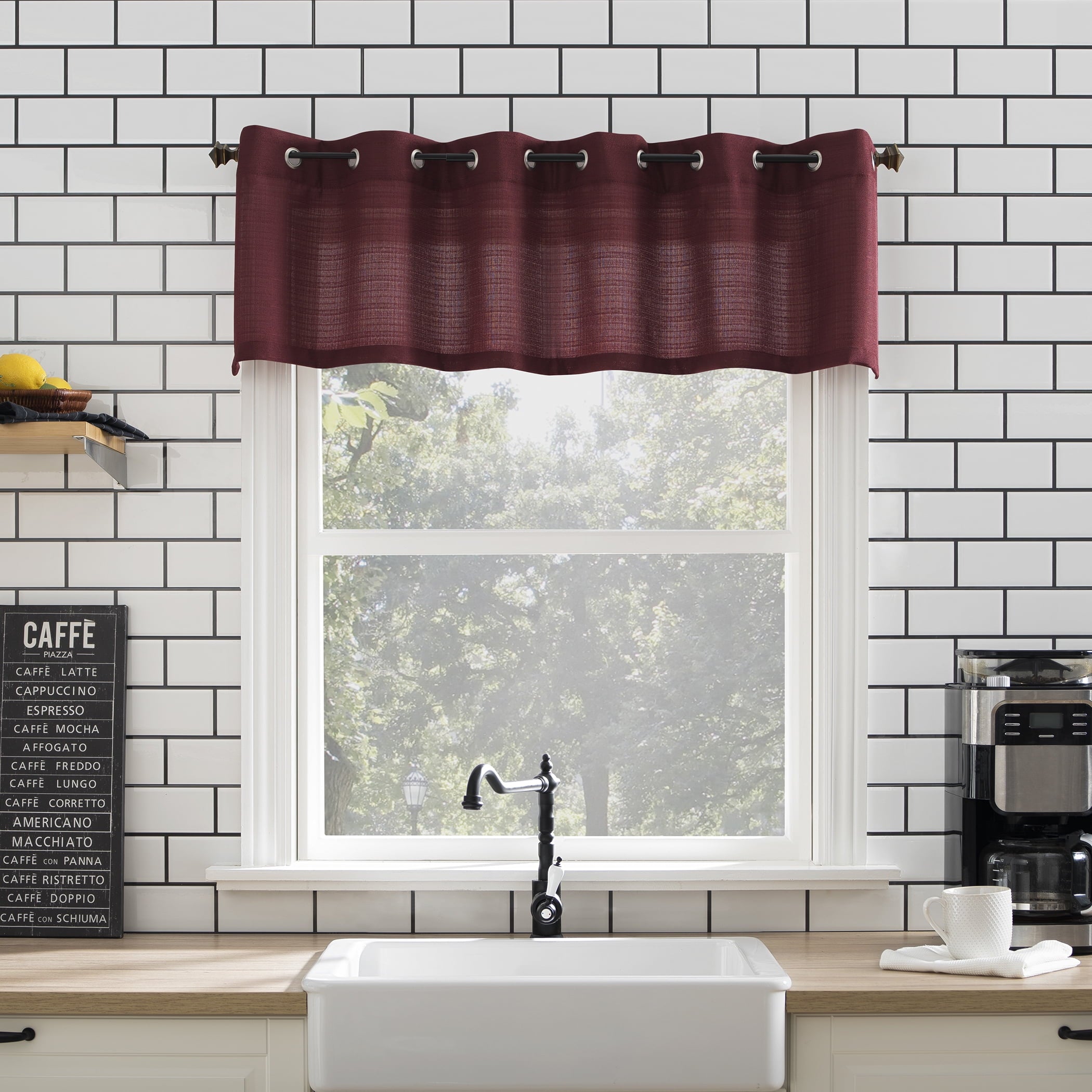 Mainstays Solid Grommet Semi Sheer Curtain Set, 54