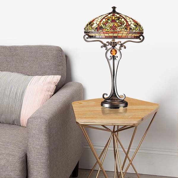 28 in. Boehme Antique Golden Sand Table Lamp