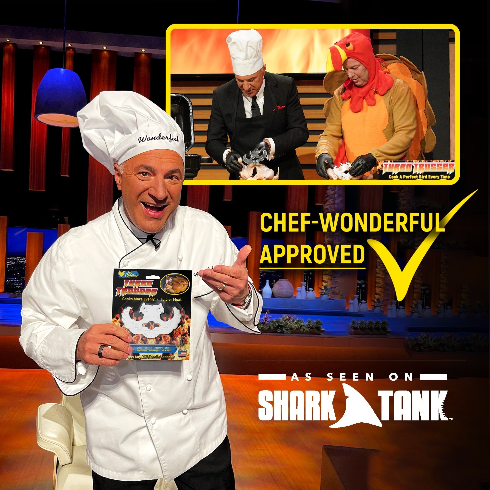 Turbo Trusser for Chicken I As Seen on Shark Tank I Cooks Evenly & Makes Meat Juicier I Easy-to-Use & Dishwasher Safe I for Ovens, Smokers, Roasters, Grills, Rotisseries, Air Fryers & Deep Fryers