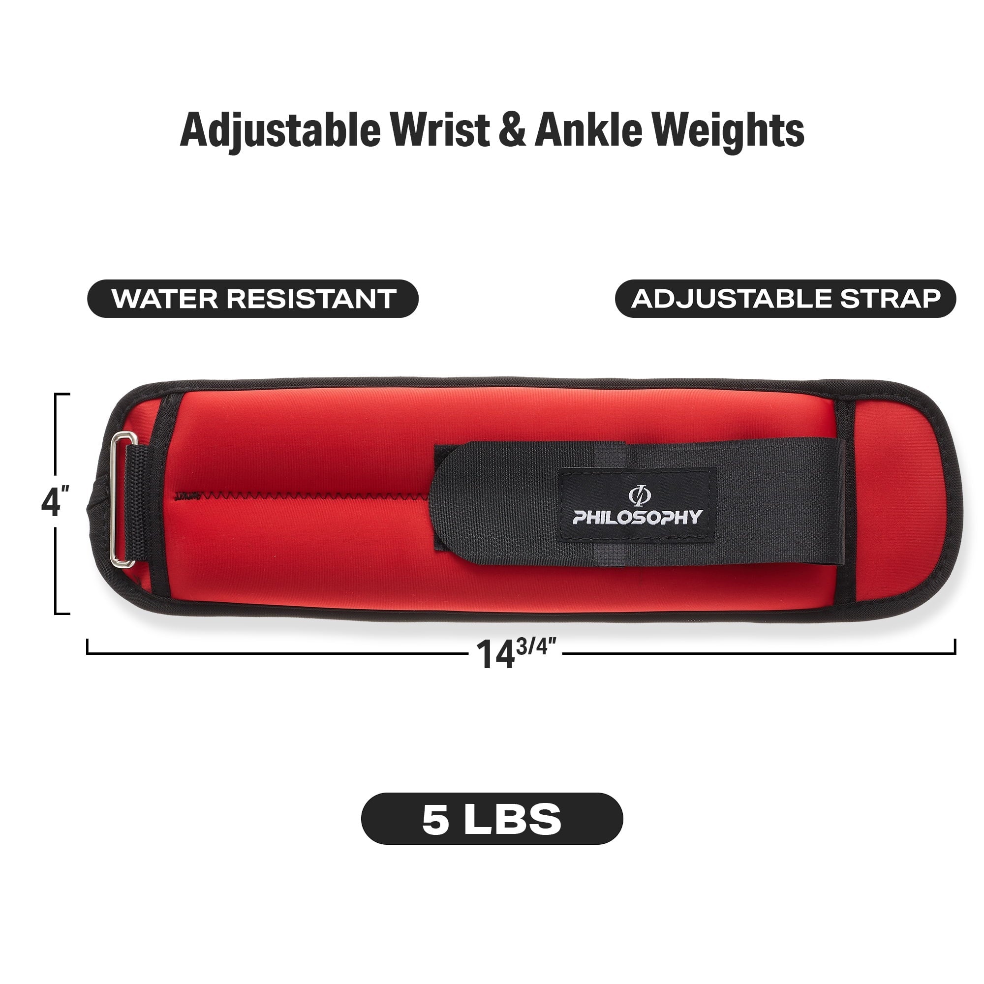 Philosophy Gym Ankle/Wrist Weights, 2pk 5 lb ea, 10 lb Total