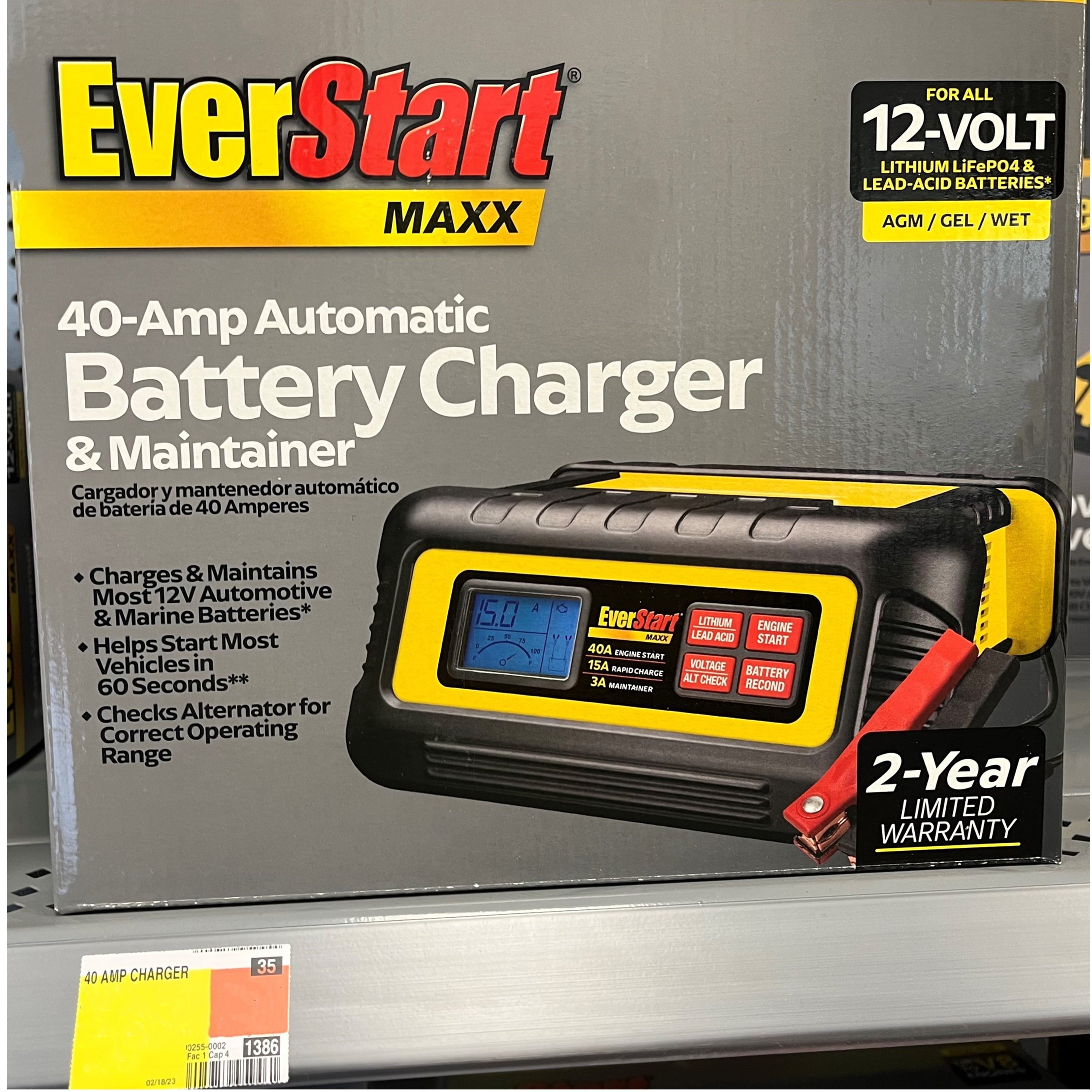 EverStart Maxx 15 Amp Battery Charger and Maintainer with 40 Amp Engine Start (BC40BE)
