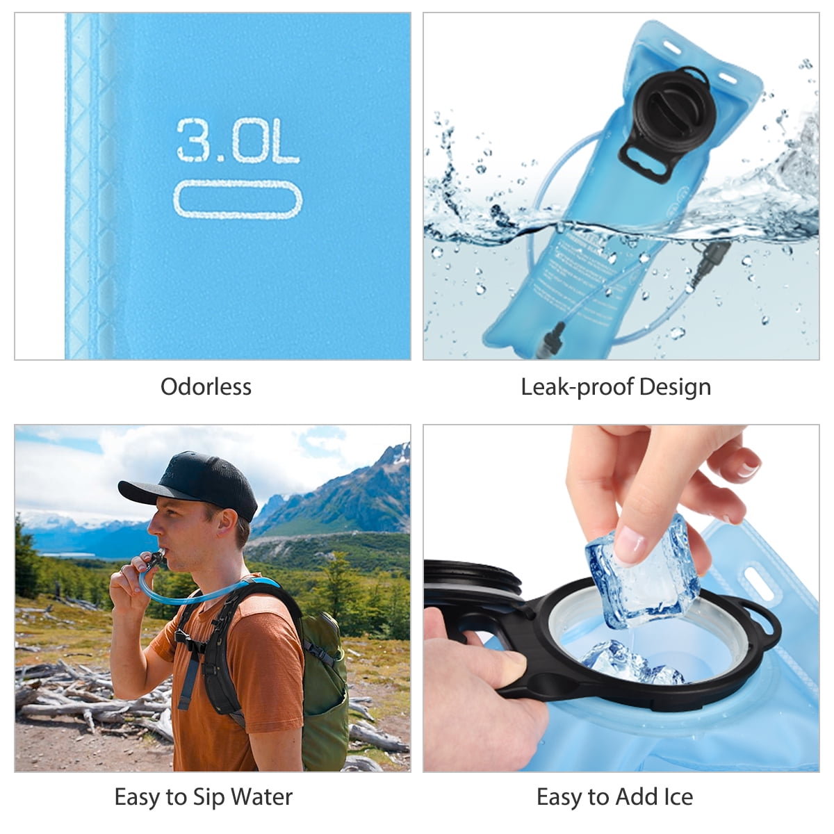 Brightify 17L Hydration Backpack with 3L TPU Water Bladder, Camel Backpack Hydration Pack for Hiking Hunting Climbing Cycling Biking Running, Molle Compatible Water Backpack for Men Women, Tan