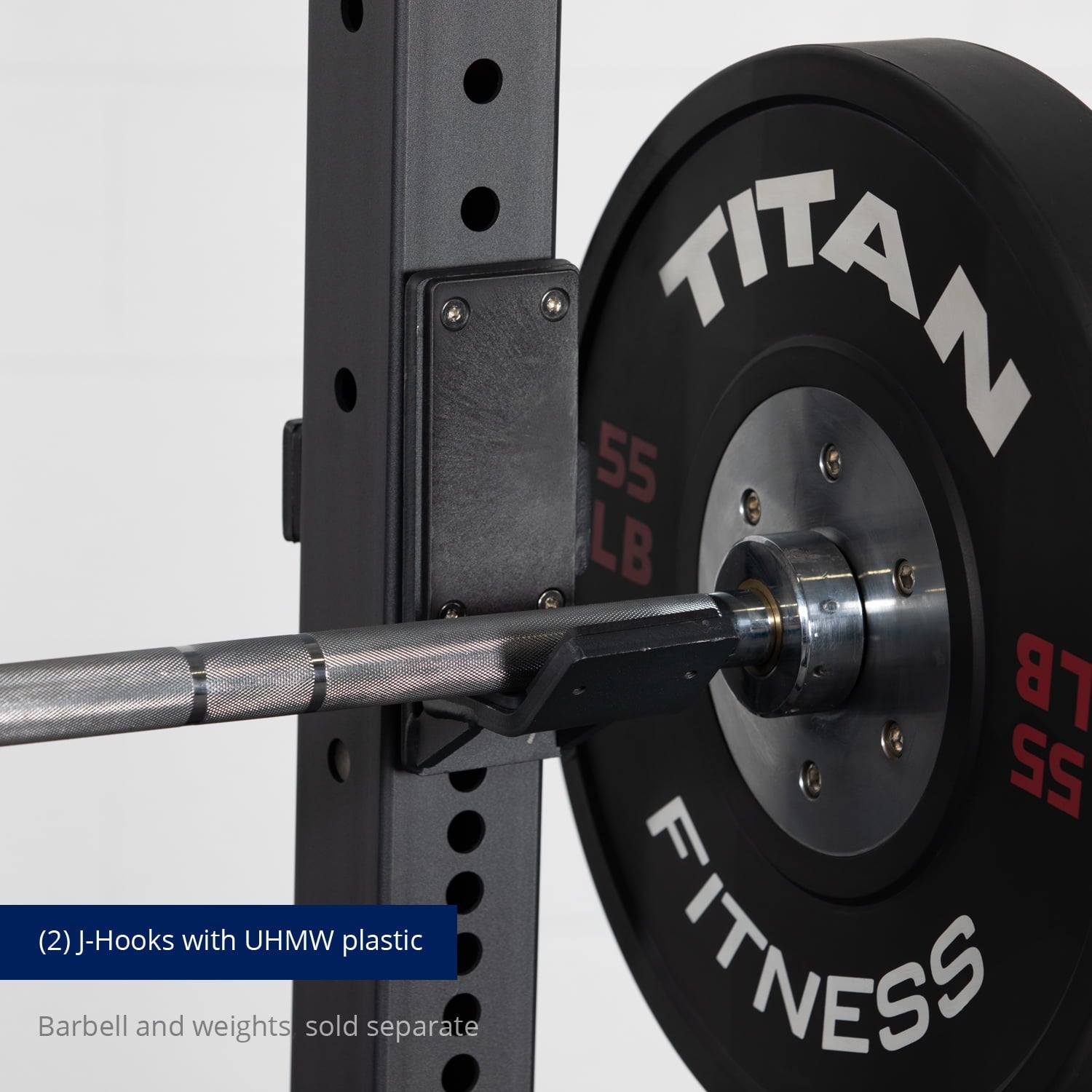 Titan Fitness X-3 Series Tall Bolt-Down Power Rack with Weight Plate Holders 36-in. Depth
