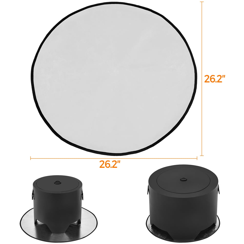 Topeakmart 16″ Portable Smokeless Fire Pit with Rain Cover for Outdoor, Black