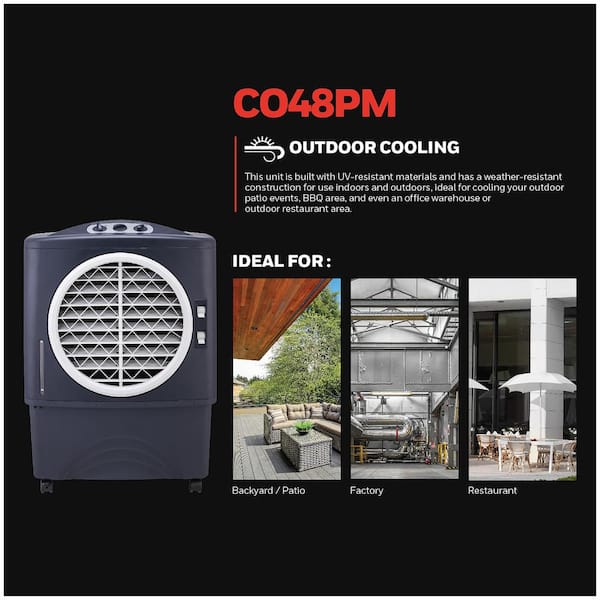 1062 CFM 3-Speed Outdoor Rated Portable Evaporative Cooler(Swamp Cooler) for 610 sq. ft. with GFCI Cord