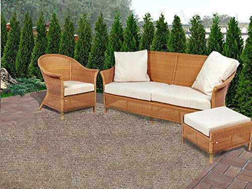 3x5' Toast - Indoor Outdoor Custom Cut Area Rug Carpet Runners with a Premium Fabric Finished Edges