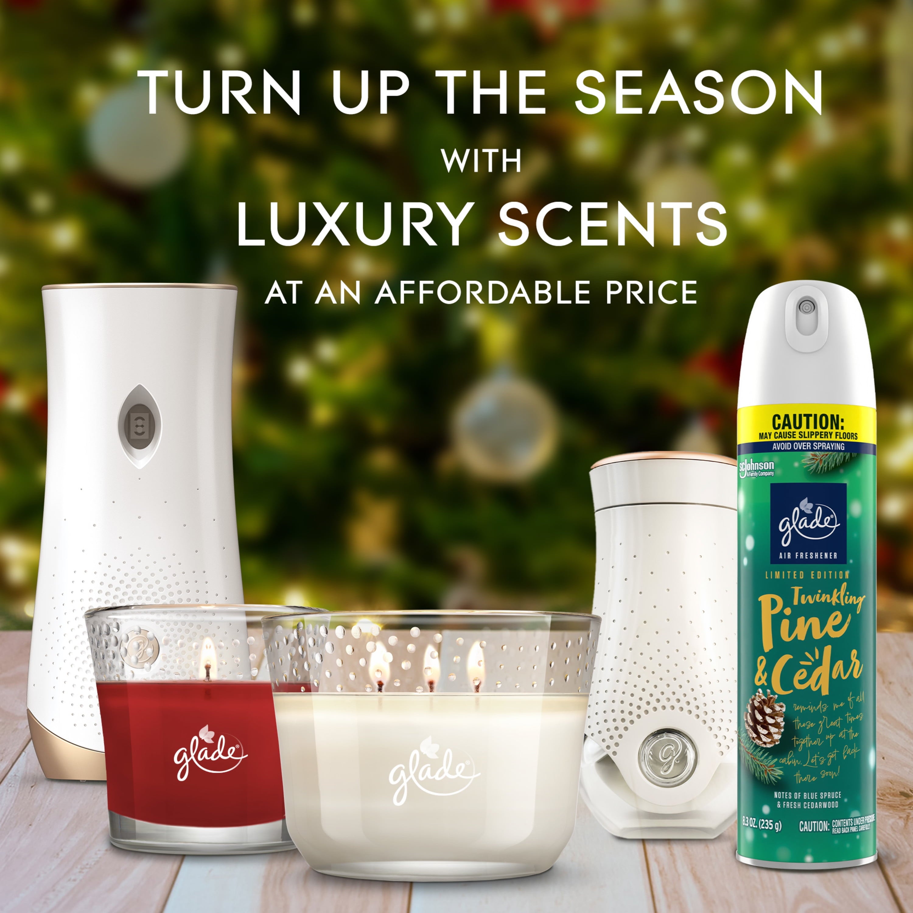 Glade PlugIns Scented Oil, Air Freshener, 5 Refills, Twinkling Pine & Cedar, 0.67 oz Each, 3.35 oz Total