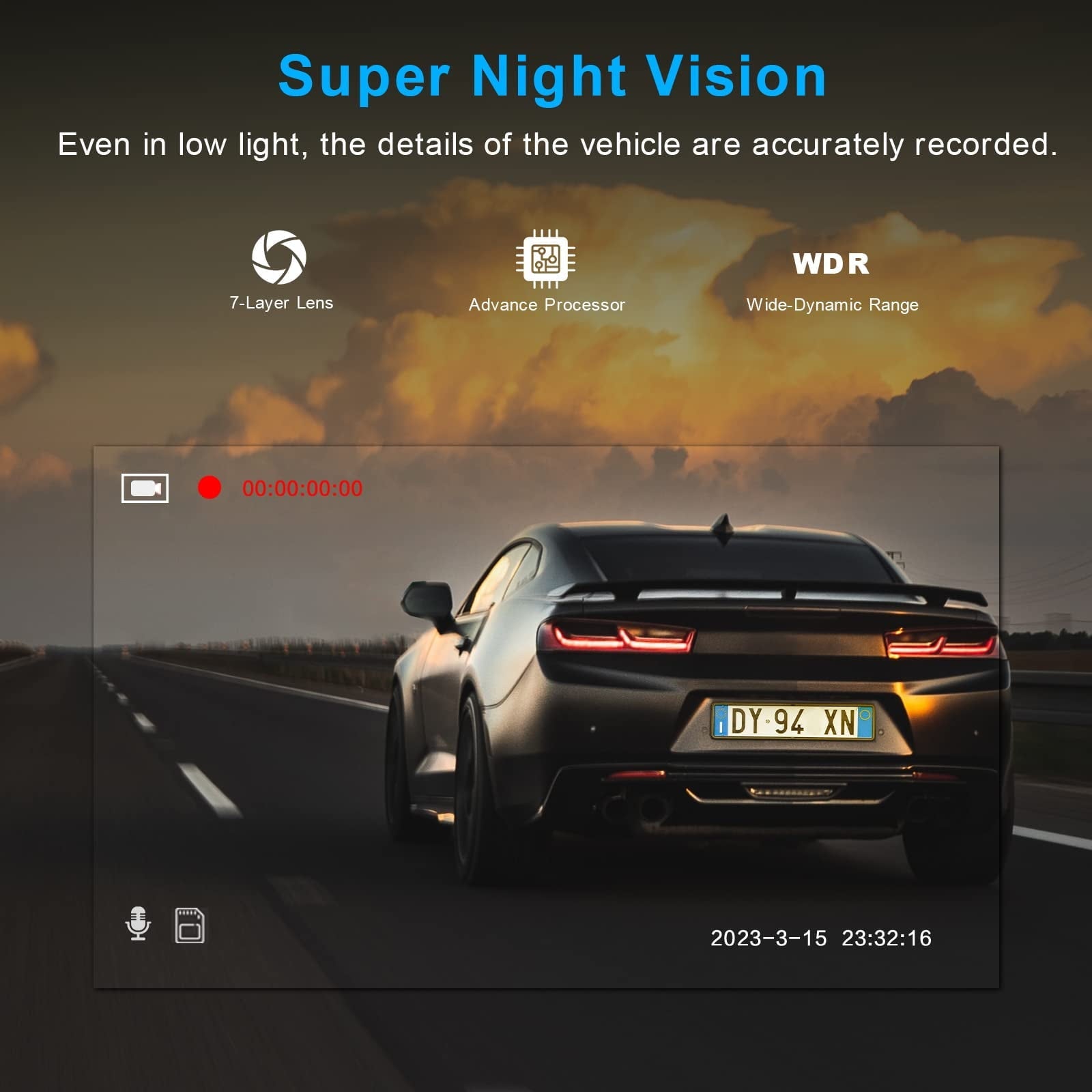 SEREE Dash Cam for Cars 1080P FHD Dash Camera 3 Inch Driving Recorder Dashboard Camera with 170 Degree Wide Angle Super Night Vision WDR Loop Recording with 16 GB Card