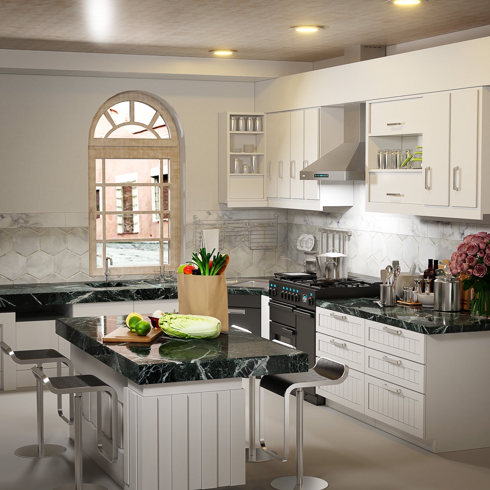 IKTCH Range Hood 30 Inch Wall Mount 900 CFM Ducted/Ductless Convertible, Kitchen Chimney Vent Hood Stainless Steel with Gesture Sensing & Touch Control Switch Panel, 4 Pcs Adjustable Lights(IKP04-30)