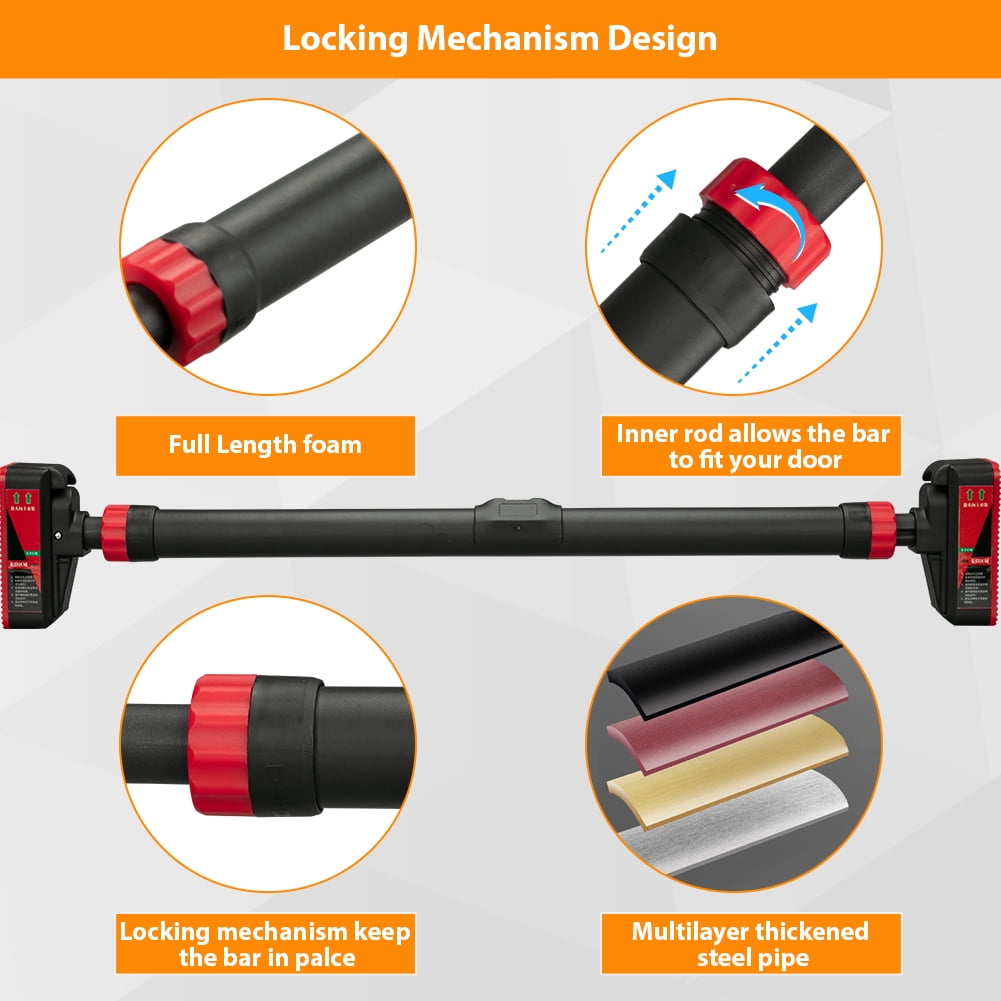 DSstyles Pull Up Bar for Doorway, Strength Training Pull-up Bars, Chin Up Bar with No Screws, Adjustable Width Safety Locking, Pullup Bar for Home Gym Upper Body Workout, Max Load 440 LBS