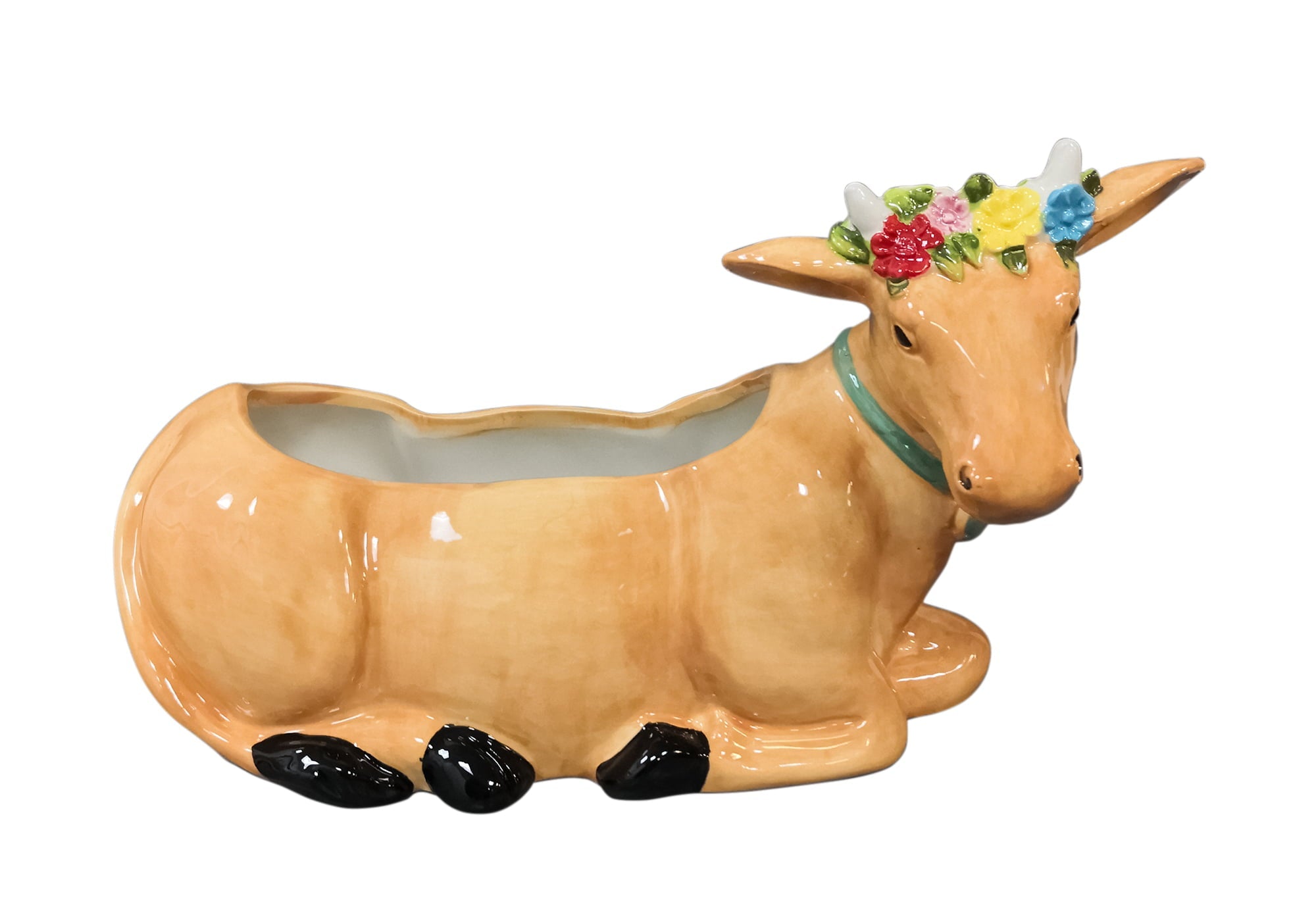The Pioneer Woman Brown Cow Planter, Stoneware, 6 in opening