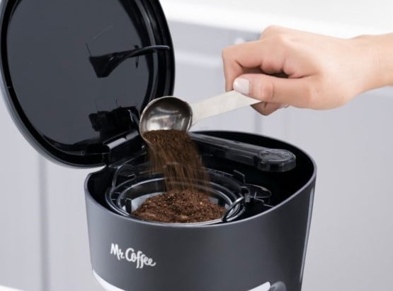 Mr  Coffee 5 Cup Coffee Maker (25 oz) Programmable Mini Brew, Auto On/Off , Black Chrome