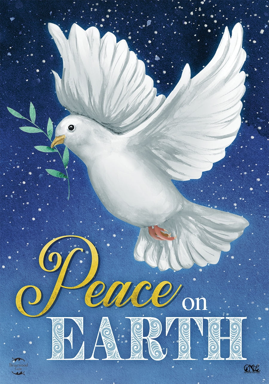 Peace on Earth Dove Christmas Garden Flag Olive Branch 12.5