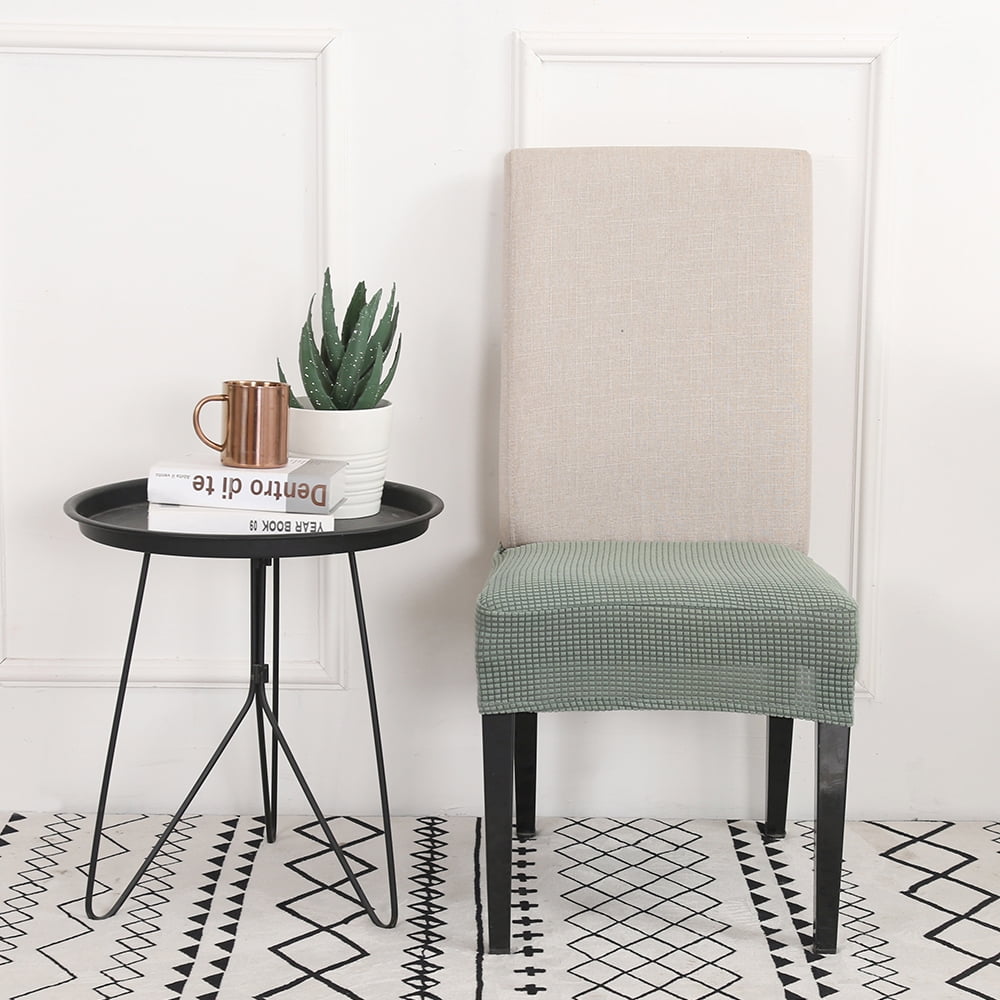 Wokaso Textured Plaid Stretch Dining Chair Seat Cushion Cover