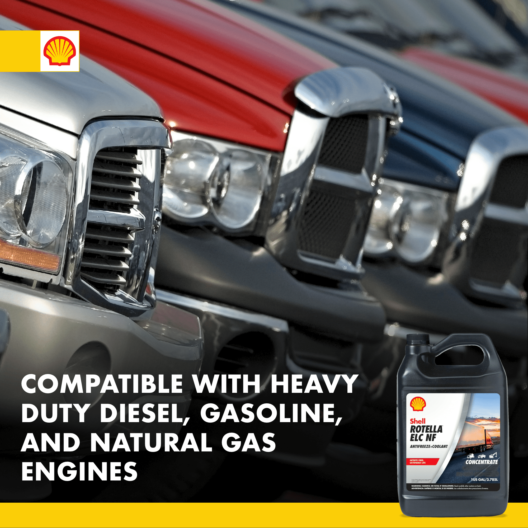 Shell Rotella Extended Life ELC Anti-Freeze + Coolant, Concentrate, 1 Gallon