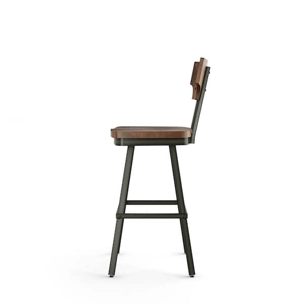 Ferguson 26 in. Brown Wood / Gun Metal Swivel Counter Stool