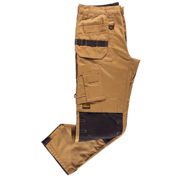 Men's 32 in. W x 33 in. L Tan Polyester/Cotton/Elastane Stretch WorkPant with Knee Pad