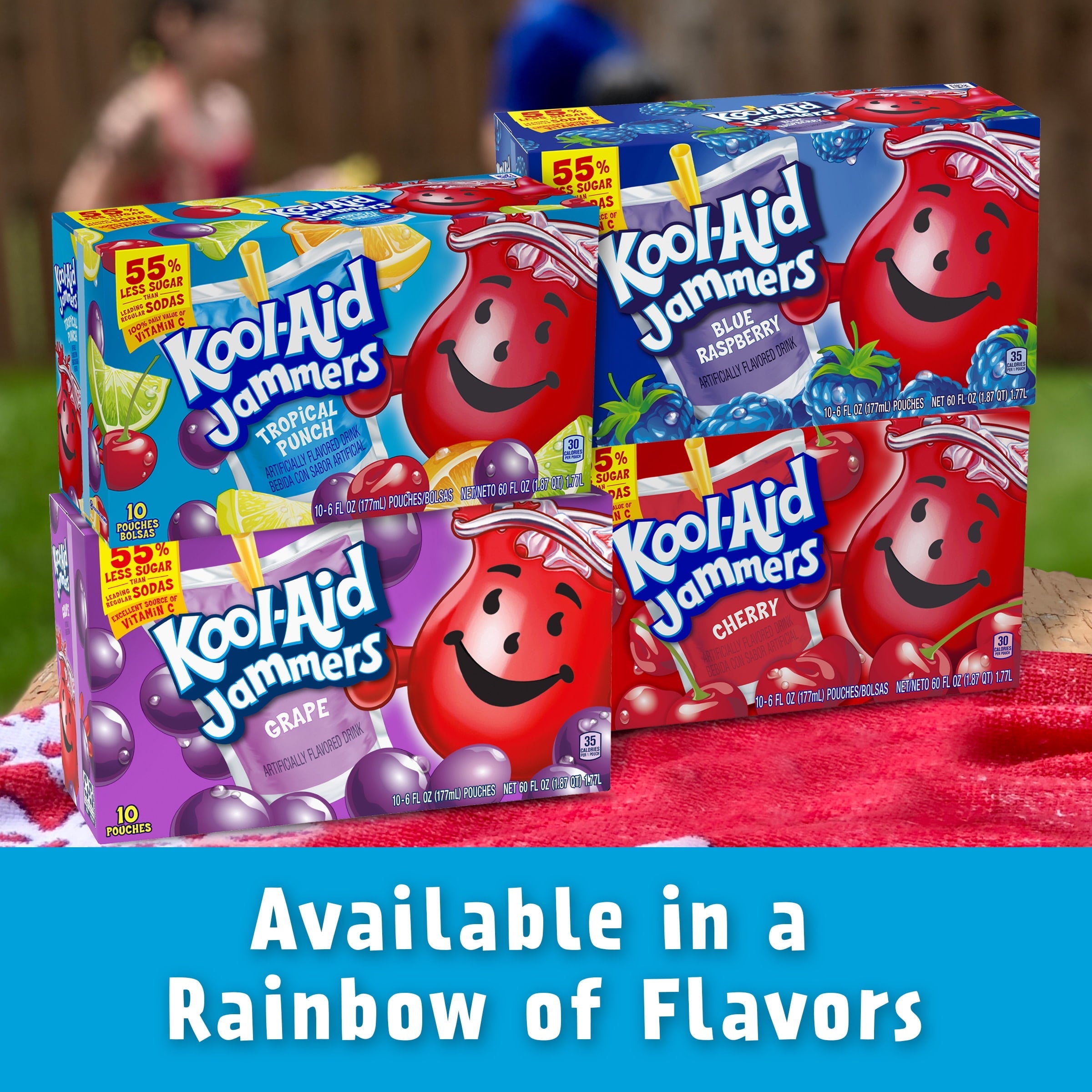 Kool Aid Jammers Tropical Punch Kids Drink 0% Juice Box Pouches, 10 Ct Box, 6 fl oz Pouches