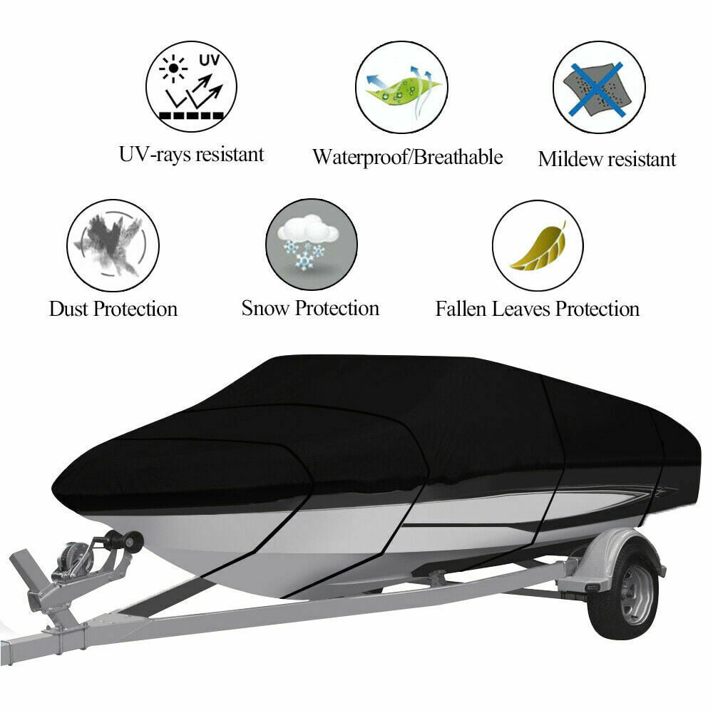 Waterproof Heavy Duty Trailerable Boat Cover Fishing Runabout Cover
