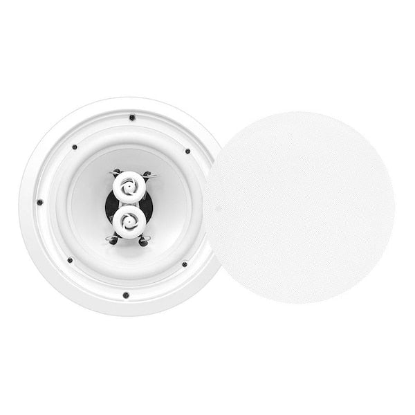 8 in. 400-Watt 2-Way Indoor/Outdoor Waterproof Ceiling Speaker, White