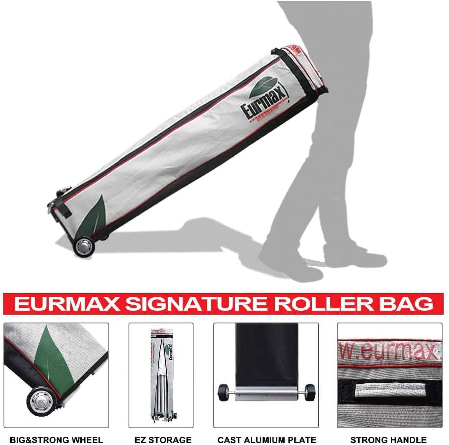 Eurmax 10'x15' Ez Pop Up Canopy Tent Commercial Instant Canopies with Heavy Duty Roller Bag,Bonus 4 Sand Weights BagsPurple)