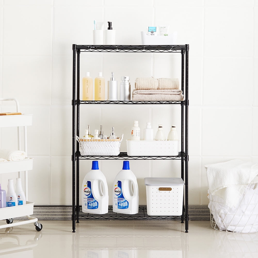 4 tier black coating shelving unit 14x30x47in