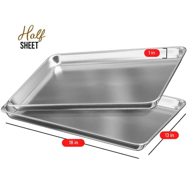 12-Pack Aluminum Half Sheet Baking Sheet Pan, Steel Nonstick Cookie Sheet, Size 18 in. x 13 in. x 1 in. (12-Piece Set)