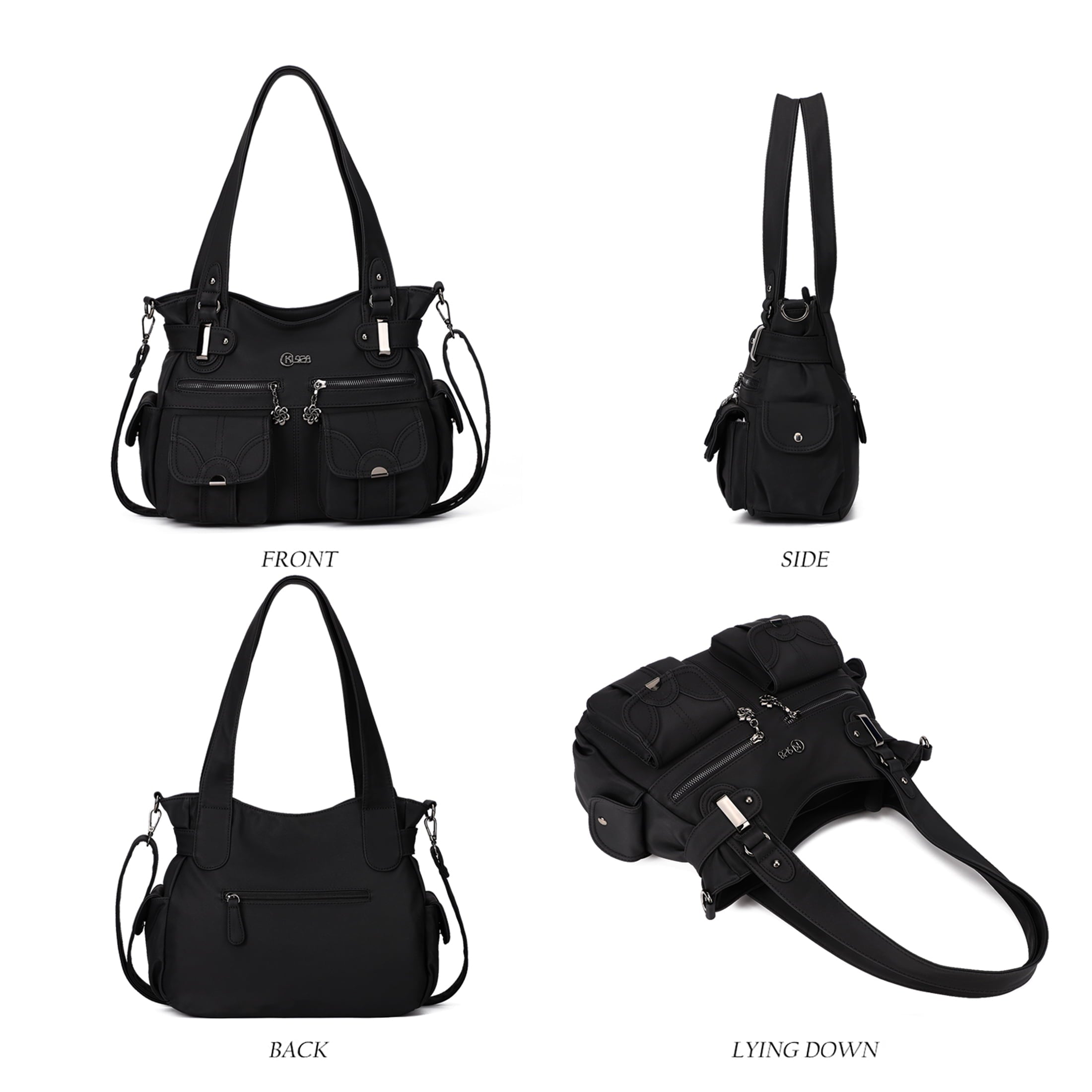 KL928 Women Large Purses and Handbags Shoulder Bag PU Leather Multi-Pocket Tote Bag Easter