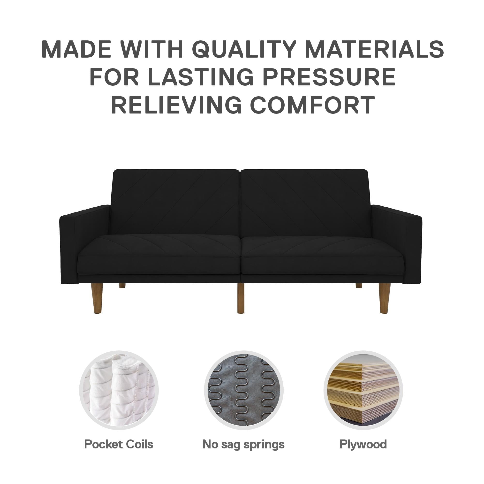 DHP Paxson Futon, Black Linen