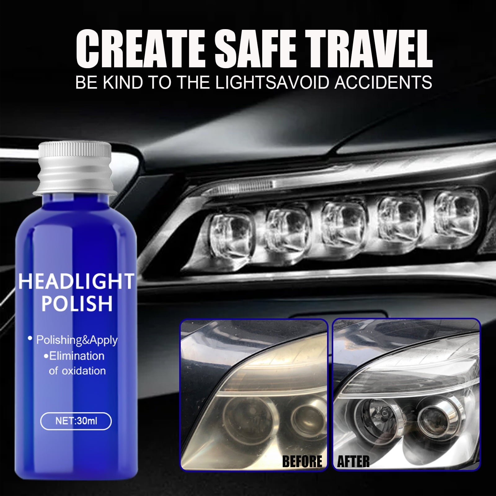 Quick Headlight Clear Coat, Cleans and Prevents Lens Yellowing