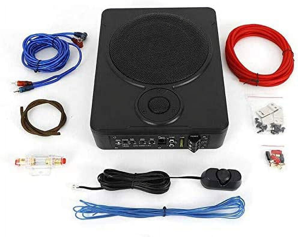 8'' Under-Seat Active Car Subwoofer Audio Speaker Bass Amp Sub Box Slim 600W Subwoofer Sub Audio Amplifier 600W