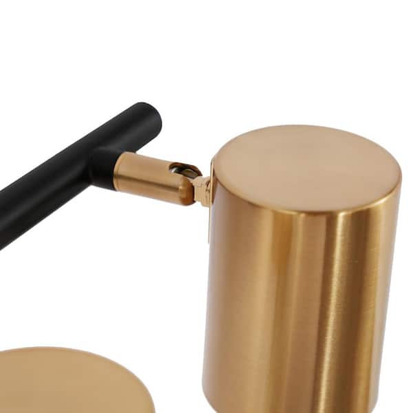 Sharre 1.6 ft. Black Modern Track Lighting Kits, 4-Light Brass Gold Linear Rotating Head Track Light with Metal Shade