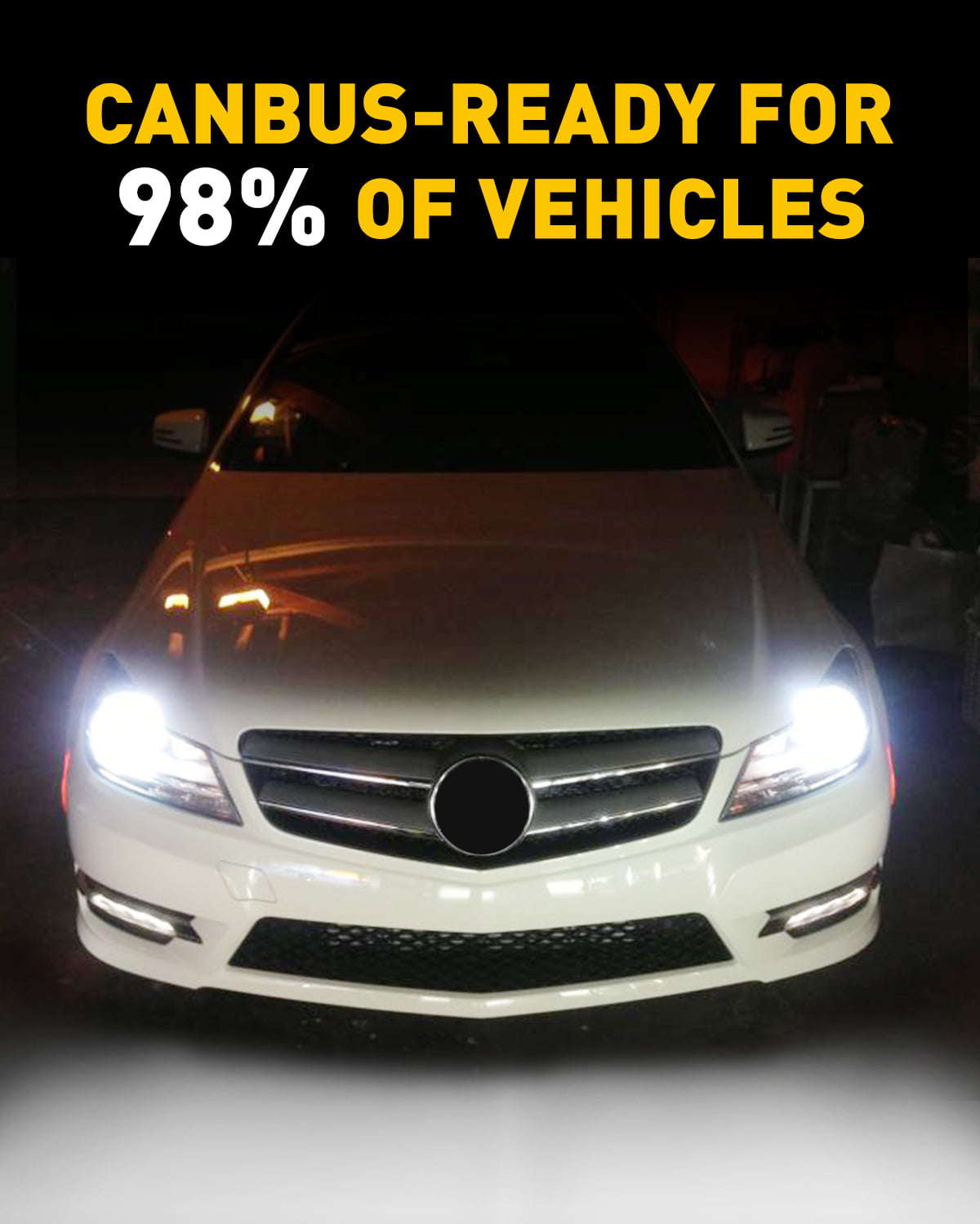 AUXITO H11 LED Headlight Bulbs 12000lm Per Set 6500K Cool White Wireless H8 H9 H11 Headlight Bulb, Pack of 2